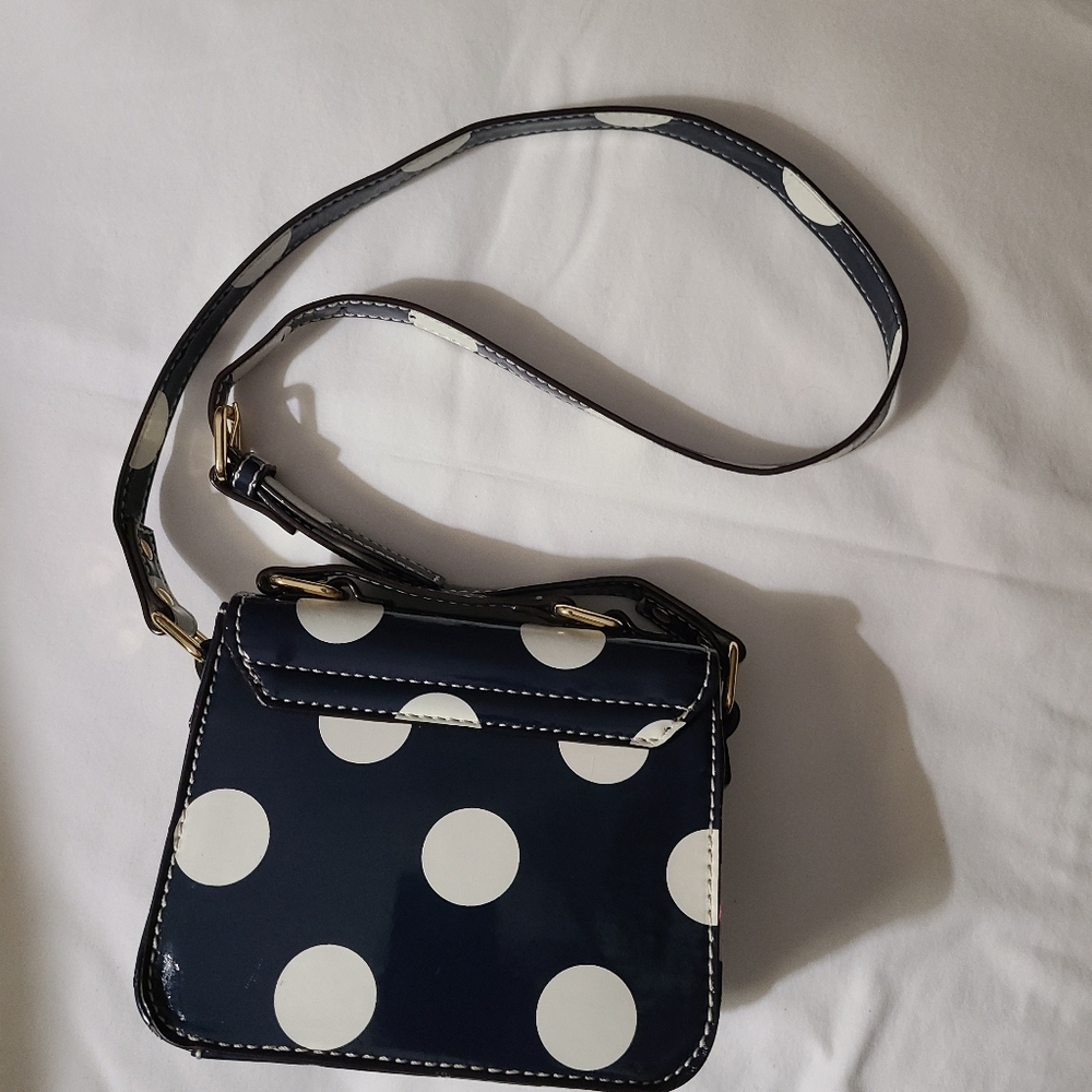 Kate Spade For Gap Kids Navy and White Polka Dot Crossbody Bag - Picture 4 of 14